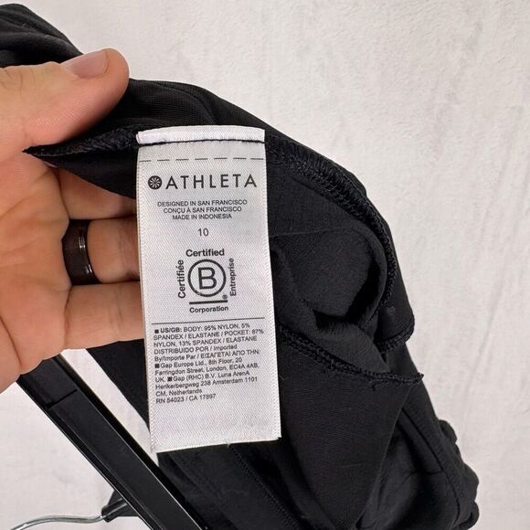 Athleta Black Jogger Nylon Zipper Pocket Jogger Pants Size 10 - Picture 12 of 13